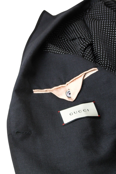 Gucci Men's Formal 1 Button Charcoal Wool / Mohair Evening Jacket In Charcoal