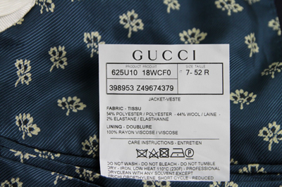 Shop Gucci Men's Formal 2 Buttons Blue Poly / Wool / Elastane Jacket