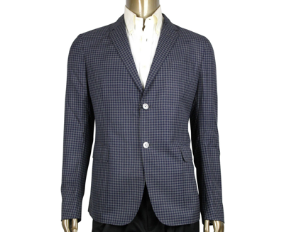 Shop Gucci Men's Formal Midnight Blue / Grey Wool Jacket 2 Buttons