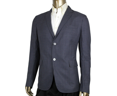 Shop Gucci Men's Formal Midnight Blue / Grey Wool Jacket 2 Buttons