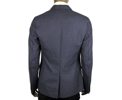 Gucci 's Formal Midnight Blue / Grey Wool Jacket 2 Buttons In Midnight Blue / Grey