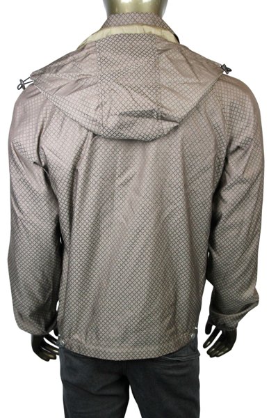 Gucci Mens Diamante Brown Polyamide Polyester Hooded Blouse Jacket 293026 2820 In Brown