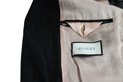 Gucci Men's Formal 2 Buttons 1 Vent Black Wool / Mohair Jacket In Black