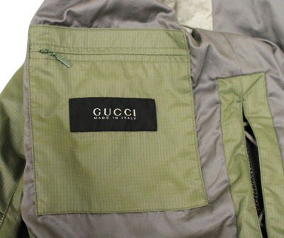 Shop Gucci Men's Green Jacket With Padding
