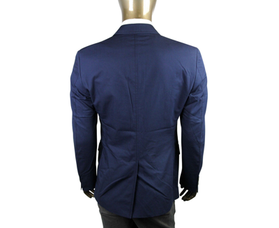 Gucci Mens Horsebit Lining Blue Cotton Two Button Blazer Jacket 339816 4564 In Blue