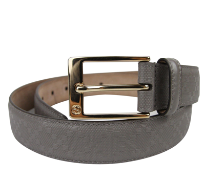 Gucci Men's Leather Diamante Square Buckle Belt In Orange Red