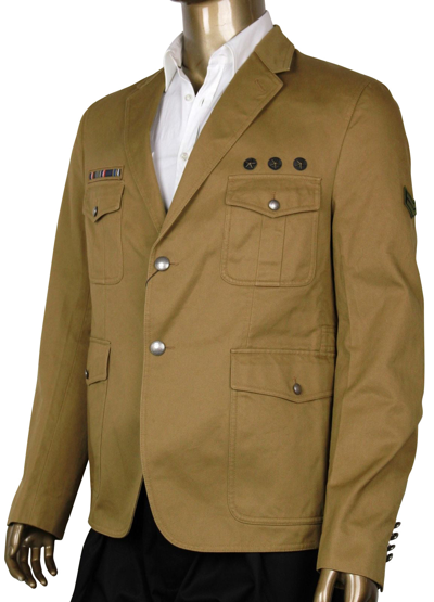 Gucci Men's Light Brown Cotton Jacket (g 52 / Us 42) In Light Brown