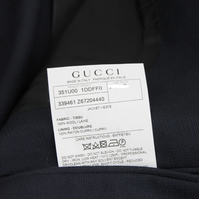 Shop Gucci Men's Panama Blue Wool Gauze Formal 2 Buttons Jacket (g 54 R / Us 44 R)