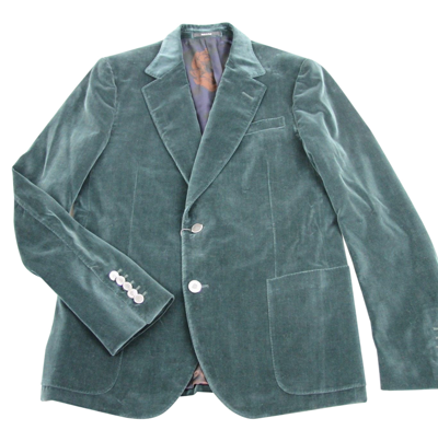 Shop Gucci Men's Runway Green Velvet Jacket Blazer