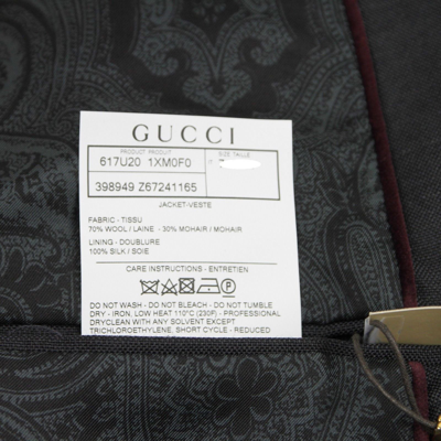 Shop Gucci Men's Panama Dark Grey Wool / Mohair Formal Jacket In Dark Gray