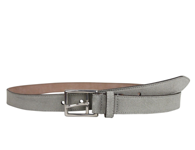 Shop Gucci Men's Silver Light Gray Fabric Leather Belt Buckle 368193 1417 In Light Grey