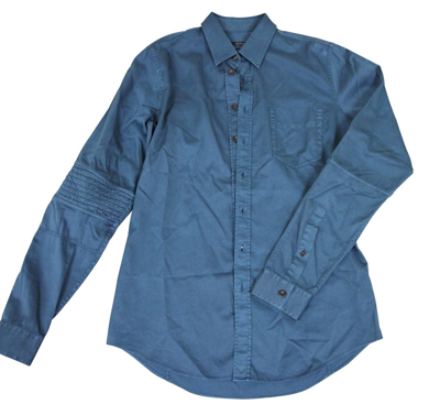 Gucci Men's Skinny Greenish Blue Cotton Dress Shirt In Greenish Blue