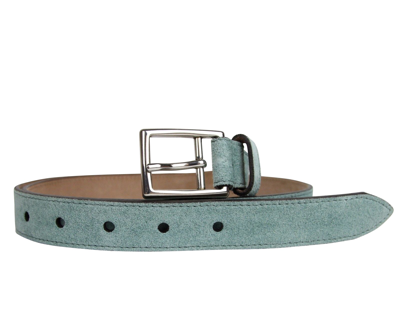 Shop Gucci Men's Silver Teal Fabric Leather Belt Buckle 368193 4718