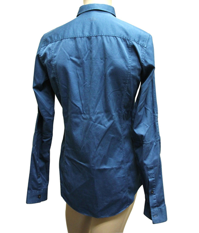 Gucci Men's Skinny Greenish Blue Cotton Dress Shirt In Greenish Blue