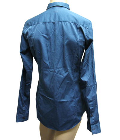 Gucci Men's Skinny Greenish Blue Cotton Dress Shirt In Greenish Blue