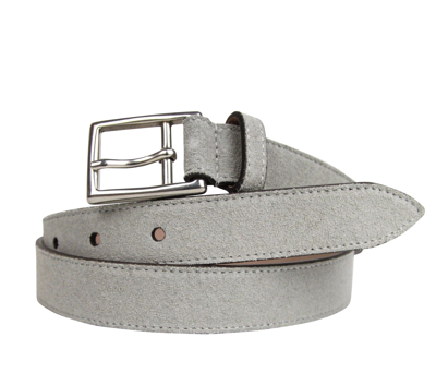 Shop Gucci Men's Silver Light Gray Fabric Leather Belt Buckle 368193 1417 In Light Grey