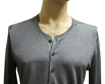 Shop Gucci Men's Top Buttoned Gray Silk Sweater