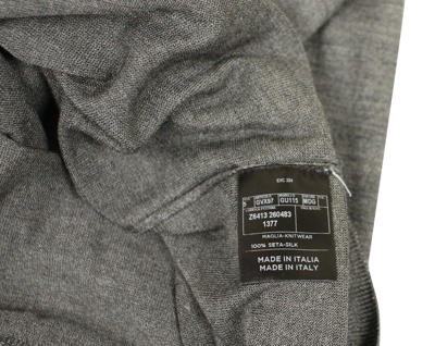 Shop Gucci Men's Top Buttoned Gray Silk Sweater