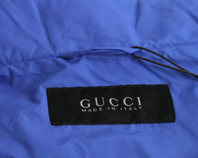 Shop Gucci Men's Techno Polyester Windbreaker Jacket In Blue