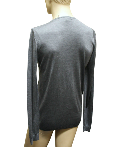 Shop Gucci Men's Top Buttoned Gray Silk Sweater