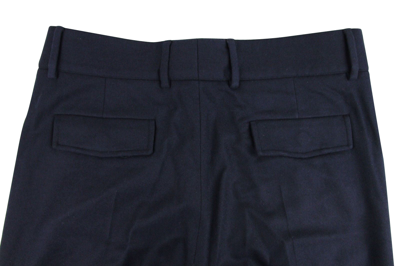 Shop Gucci Men's Stretch Flannel Navy Cotton Polyamide Elastane Dress Pant