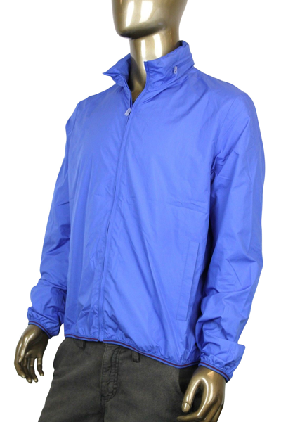 Gucci Men's Techno Polyester Windbreaker Jacket In Blue
