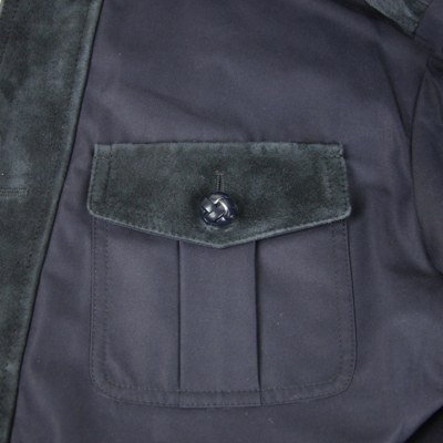 Gucci Men's Washed Gabardine Midnight Blue Cotton / Polyester Jacket In Midnight Blue