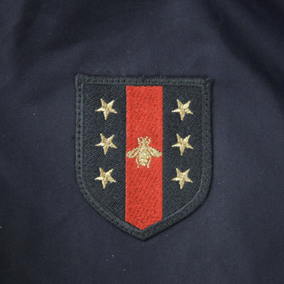 Gucci Men's Washed Gabardine Midnight Blue Cotton / Polyester Jacket In Midnight Blue