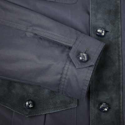 Gucci Men's Washed Gabardine Midnight Blue Cotton / Polyester Jacket In Midnight Blue