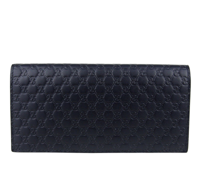 Shop Gucci Microssima Blue Leather Wallet With Id Window 449245 4009
