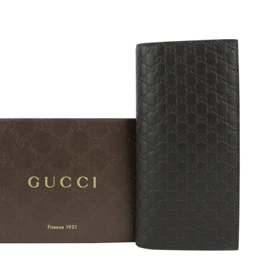 Shop Gucci Microssima Brown Leather Wallet With Id Window 449245 2044
