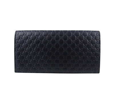 Shop Gucci Microssima Blue Leather Wallet With Id Window 449245 4009