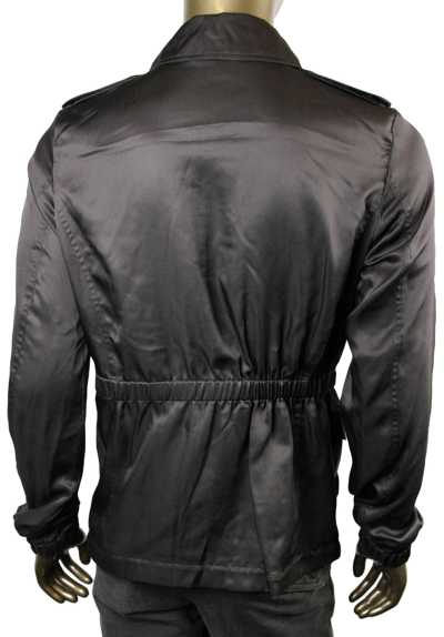 Shop Gucci Men's Windbreak Blouse Brown Silk Jacket
