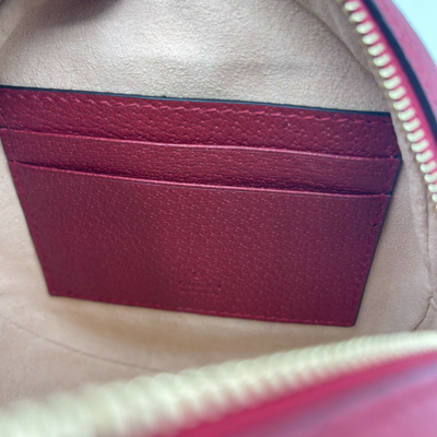 Gucci Ophidia Supreme Gg Canvas Floral Round Backpack With Red Trim In Red