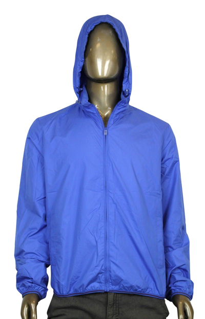 Shop Gucci Men's Techno Polyester Windbreaker Jacket In Blue