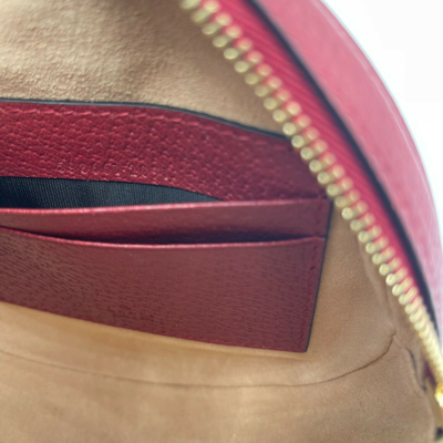 Gucci Ophidia Supreme Gg Canvas Floral Round Backpack With Red Trim In Red