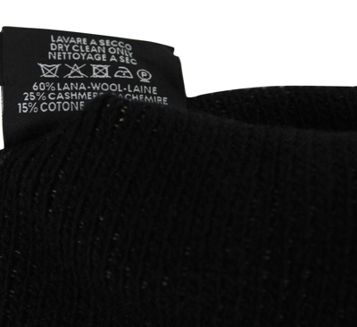 Gucci Unisex Black / Beige Wool Cashmere Cotton Knit Beanie Hat With Logo 352350 1079 In Black / Beige