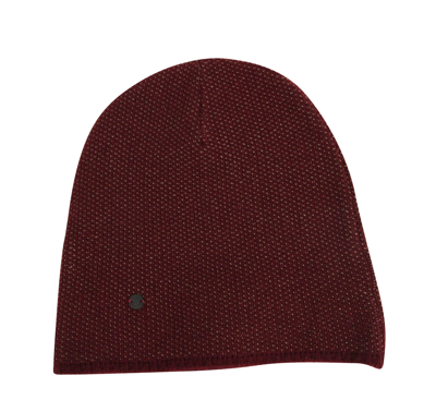 Gucci Unisex Burgundy Wool Cashmere Cotton Knit Beanie Hat With Logo 352350 6079 In Burgundy