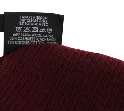 Shop Gucci Unisex Burgundy Wool Cashmere Cotton Knit Beanie Hat With Logo 352350 6079