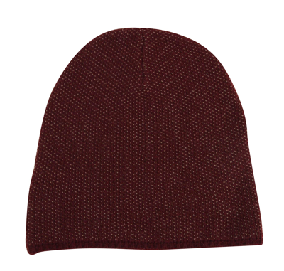Gucci Unisex Burgundy Wool Cashmere Cotton Knit Beanie Hat With Logo 352350 6079 In Burgundy