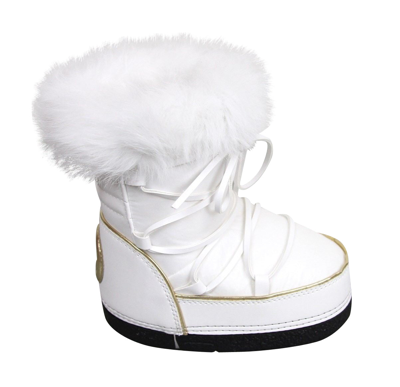 Shop Gucci Unisex White Nylon Interlocking G Fur Trim Kids Boots