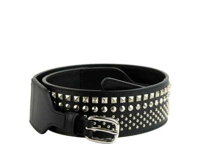 Shop Gucci Women's Black Leather Studded Belt 388985 1000