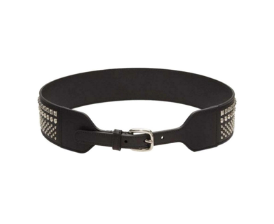 Shop Gucci Women's Black Leather Studded Belt 388985 1000