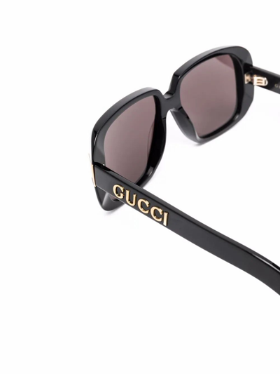 Shop Gucci Women's Black Metal Sunglasses