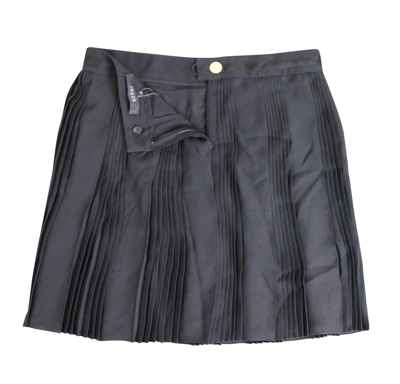 Shop Gucci Women's Black Silk Elastane Runway Pleated Skirt