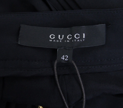 Gucci Womens Black Silk Elastane Runway Pleated Skirt 287807 In Black