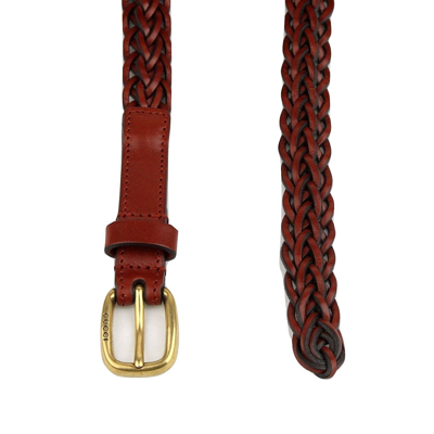 Shop Gucci Women's Braided Red Leather Skinny Belt 380607 7508