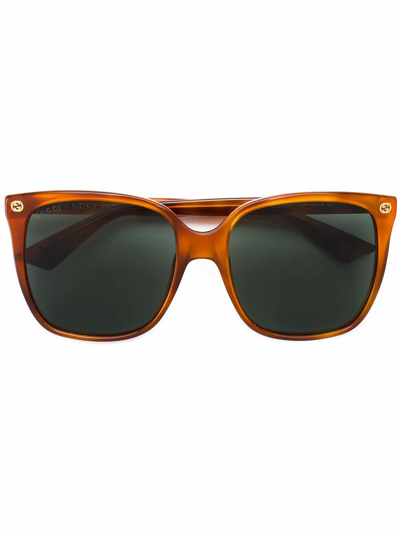 Shop Gucci Women's Brown Acetate Sunglasses