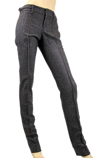 Shop Gucci Women's Brown Wool Elastane With Buckle Belt Strap Dress Pant