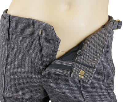 Shop Gucci Women's Brown Wool Elastane With Buckle Belt Strap Dress Pant